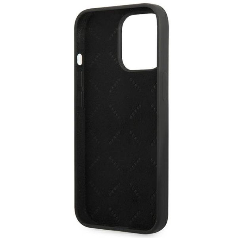 Husa iPhone 13 Pro GUESS Silicon Line Triangle GHSLTIXIIIPN, negru