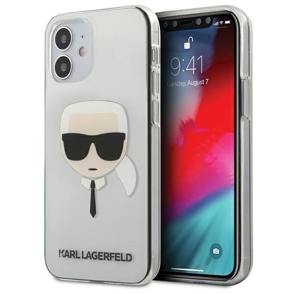 Husa pentru iPhone 12 Mini KARL LAGERFELD KLHCP12SKTR, Karls Head, Transparent