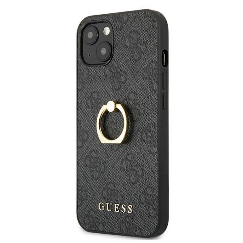 Husa iPhone 13 Mini GUESS PU 4G Ring GUHCP13S4GMRGR, gri