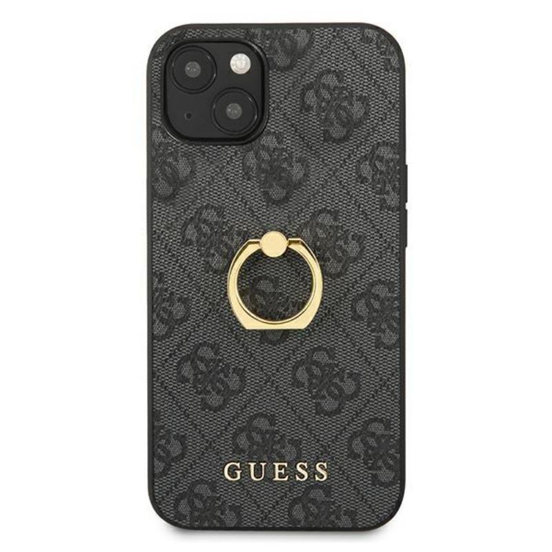 Husa iPhone 13 Mini GUESS PU 4G Ring GUHCP13S4GMRGR, gri