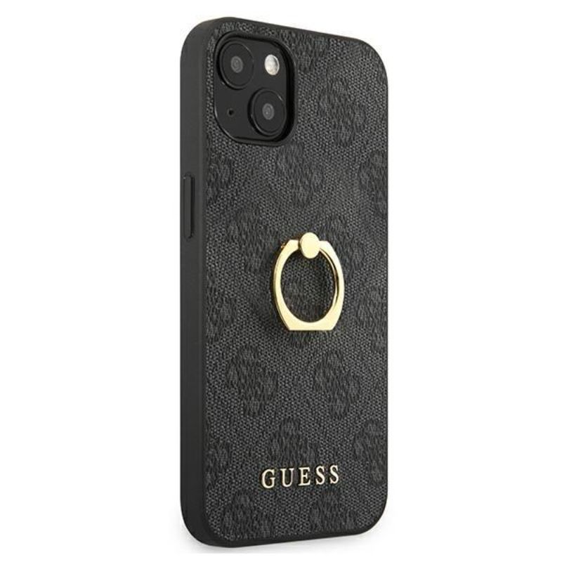 Husa iPhone 13 Mini GUESS PU 4G Ring GUHCP13S4GMRGR, gri
