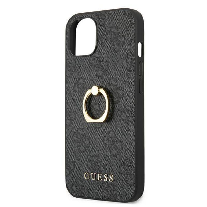 Husa iPhone 13 Mini GUESS PU 4G Ring GUHCP13S4GMRGR, gri