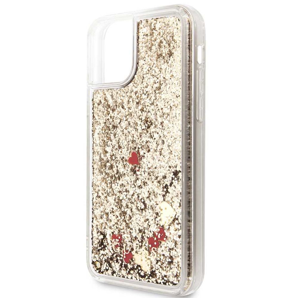 Husa iPhone 11 Pro Max GUESS Glitter Floating Hearts GUHCN65GLHREG, rosu