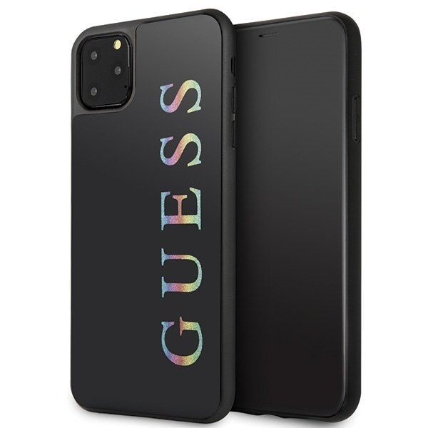 Husa iPhone 11 Pro Max GUESS Glitter Logo GUHCN65LGMLBK, negru