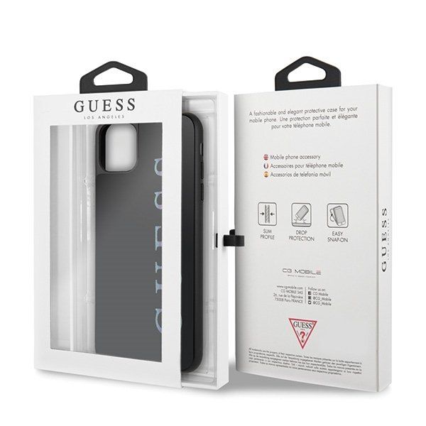 Husa iPhone 11 Pro Max GUESS Glitter Logo GUHCN65LGMLBK, negru