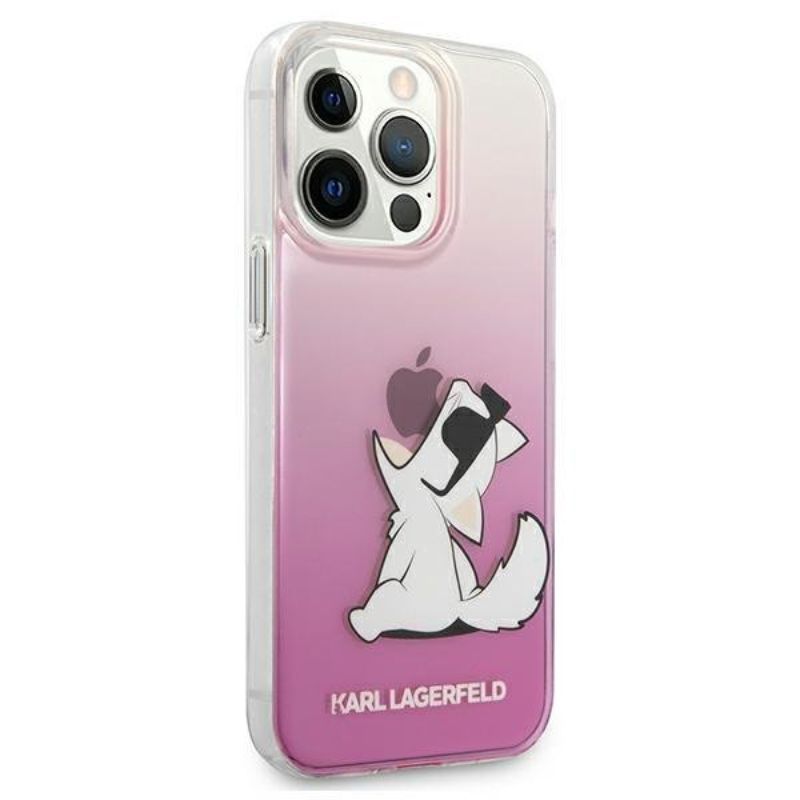 Husa pentru iPhone 13 Pro KARL LAGERFELD KLHCP13LCFNRCPI, Choupette Fun, Roz