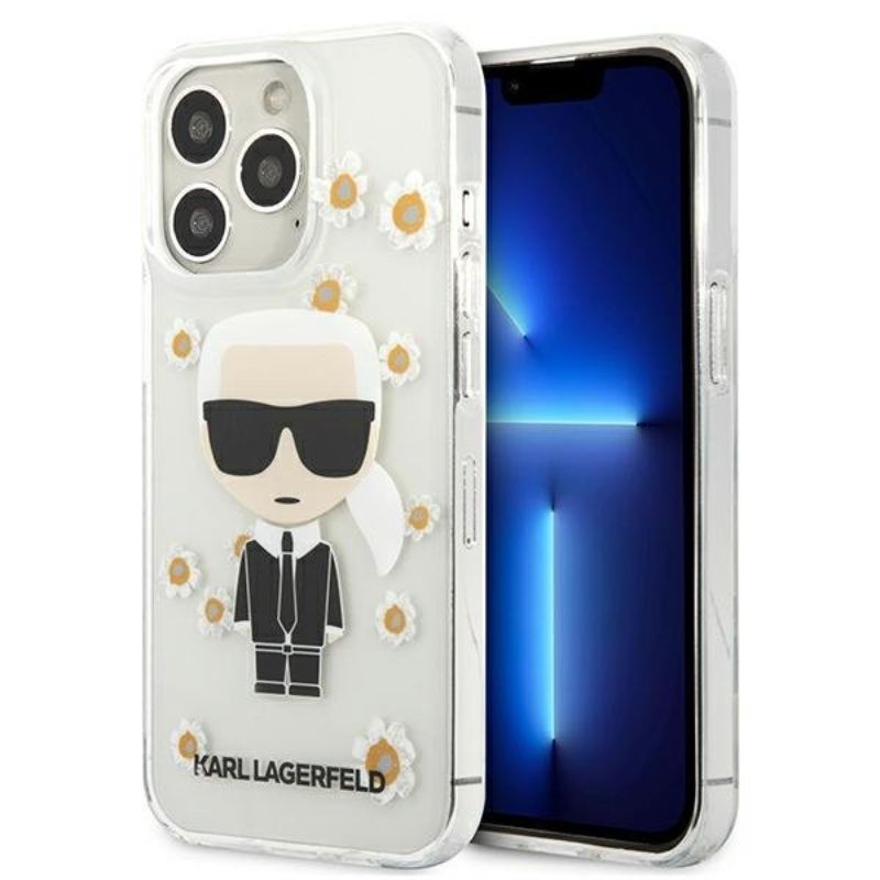 Husa pentru iPhone 13 Pro KARL LAGERFELD KLHCP13LHFLT, Ikonik Flower, Transparent
