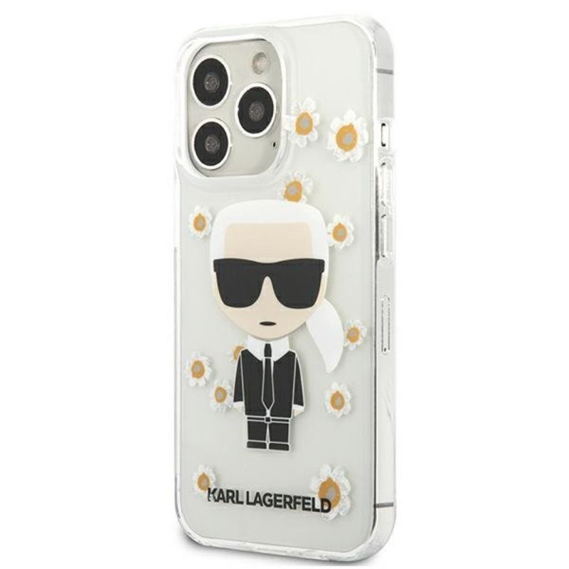 Husa pentru iPhone 13 Pro KARL LAGERFELD KLHCP13LHFLT, Ikonik Flower, Transparent