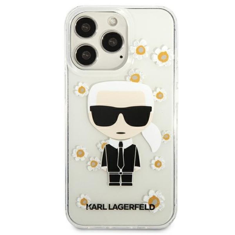 Husa pentru iPhone 13 Pro KARL LAGERFELD KLHCP13LHFLT, Ikonik Flower, Transparent