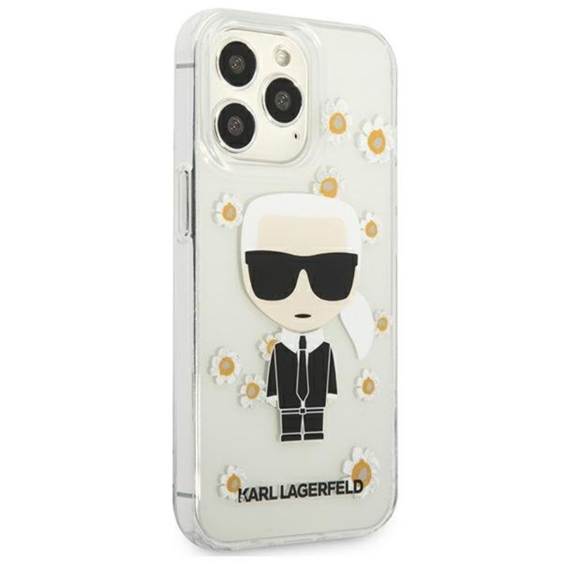 Husa pentru iPhone 13 Pro KARL LAGERFELD KLHCP13LHFLT, Ikonik Flower, Transparent