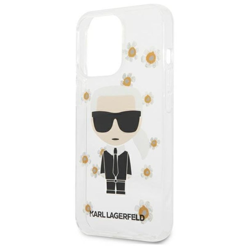 Husa pentru iPhone 13 Pro KARL LAGERFELD KLHCP13LHFLT, Ikonik Flower, Transparent