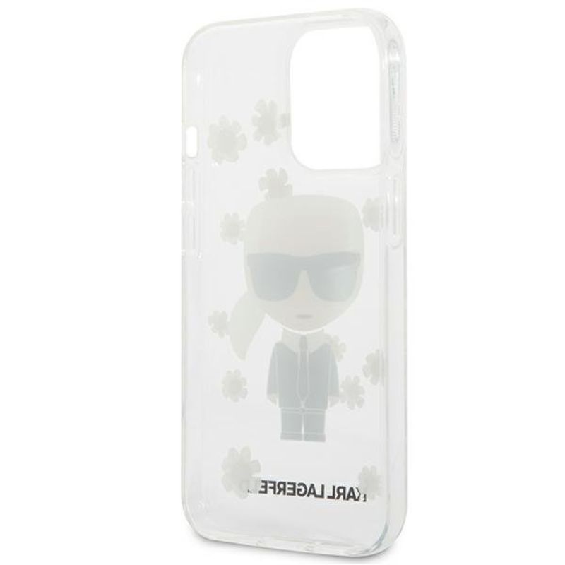 Husa pentru iPhone 13 Pro KARL LAGERFELD KLHCP13LHFLT, Ikonik Flower, Transparent