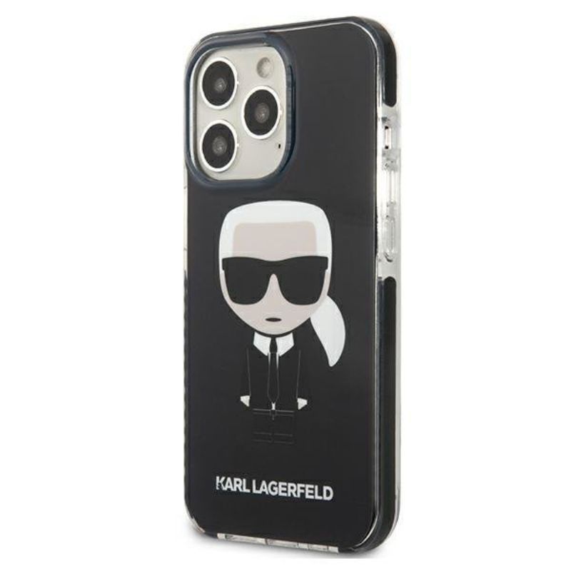 Husa pentru iPhone 13 Pro KARL LAGERFELD KLHFBIIXIIIPN, Full Body Ikonik, Negru