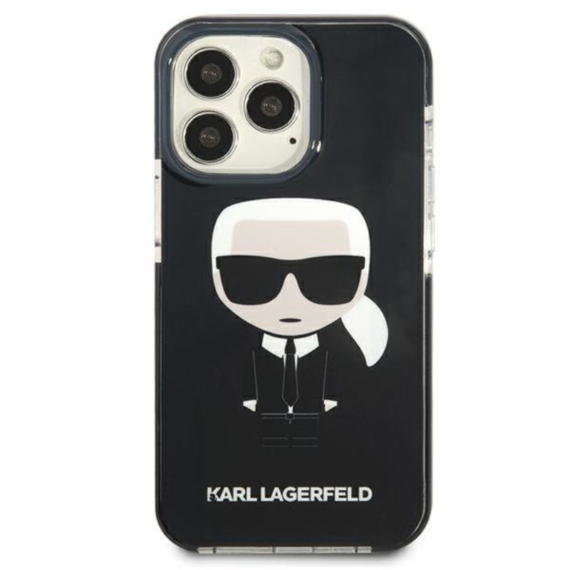 Husa pentru iPhone 13 Pro KARL LAGERFELD KLHFBIIXIIIPN, Full Body Ikonik, Negru