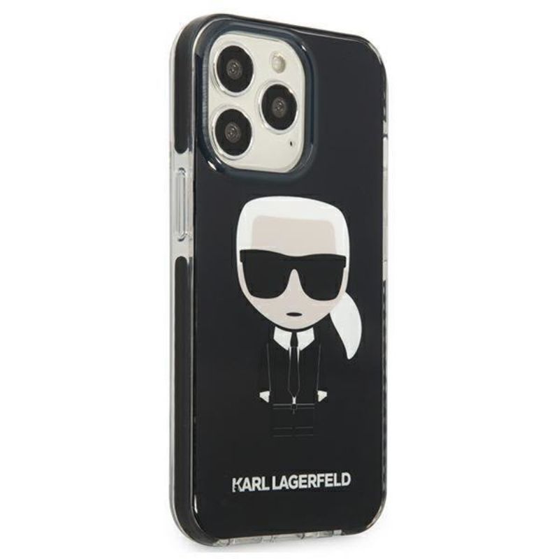 Husa pentru iPhone 13 Pro KARL LAGERFELD KLHFBIIXIIIPN, Full Body Ikonik, Negru