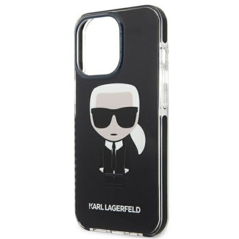 Husa pentru iPhone 13 Pro KARL LAGERFELD KLHFBIIXIIIPN, Full Body Ikonik, Negru