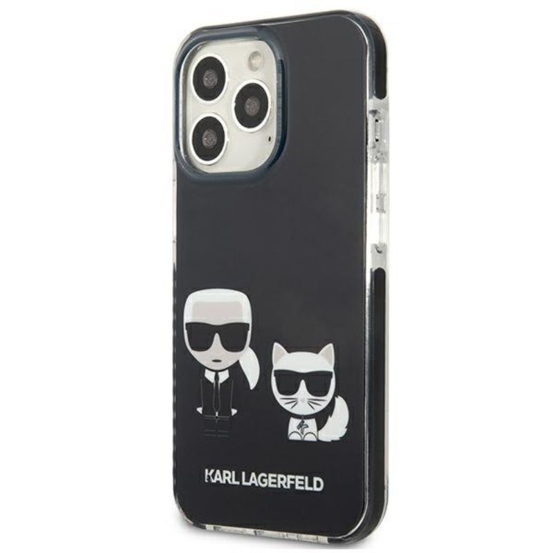 Husa pentru iPhone 13 Pro KARL LAGERFELD KLHKCIXIIIN, Karl and Choupette, Negru