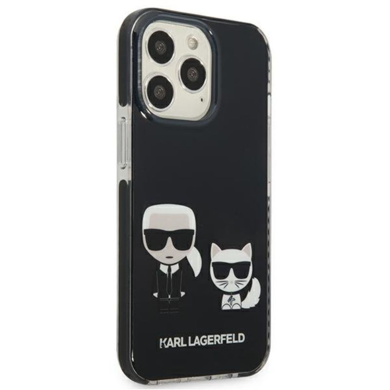 Husa pentru iPhone 13 Pro KARL LAGERFELD KLHKCIXIIIN, Karl and Choupette, Negru
