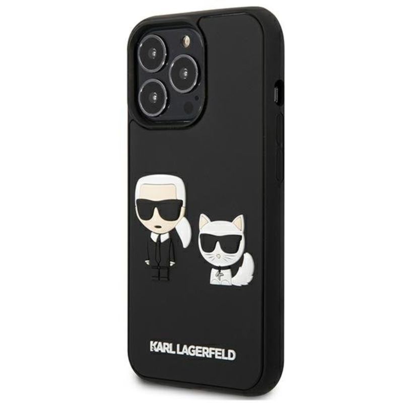 Husa pentru iPhone 13 Pro KARL LAGERFELD KLHKC3DIXIIIPN, Karl and Choupette 3D, Negru