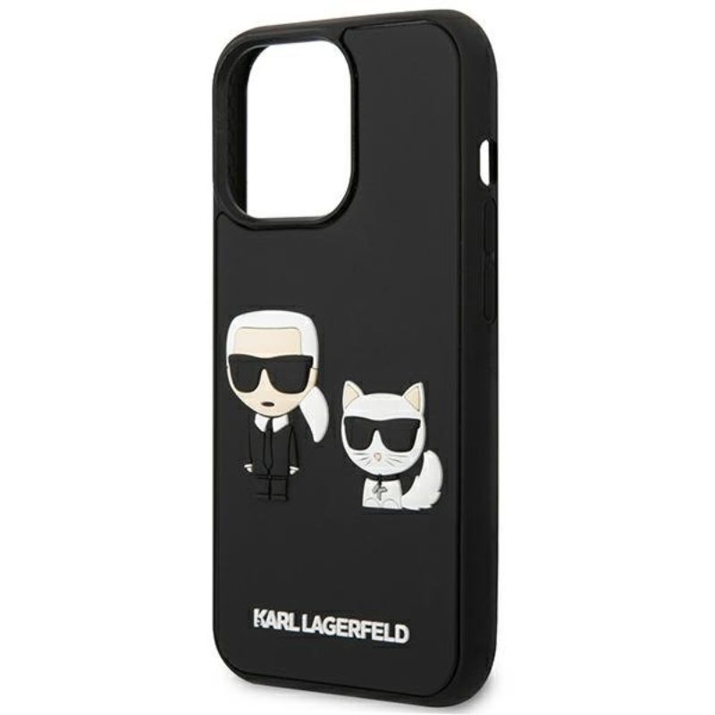 Husa pentru iPhone 13 Pro KARL LAGERFELD KLHKC3DIXIIIPN, Karl and Choupette 3D, Negru