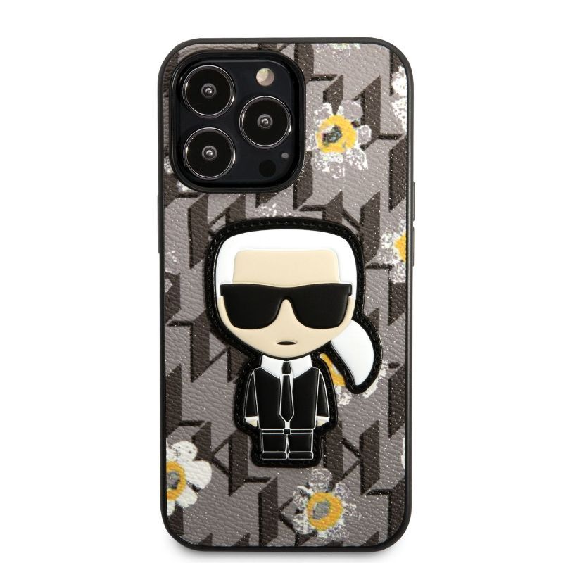 Husa pentru iPhone 13 Pro KARL LAGERFELD KLHIFIXIIIPG, Ikonik Flower, Gri