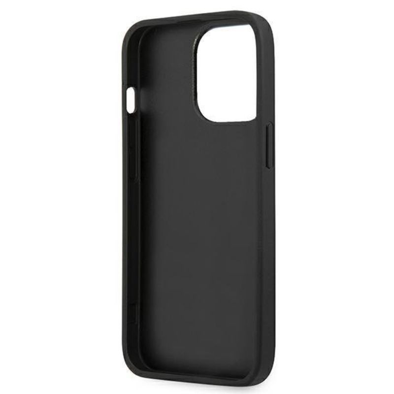 Husa pentru iPhone 13 Pro Max KARL LAGERFELD KLHCP13XPKMP, Leather Ikonik Karls Head Metal, Roz