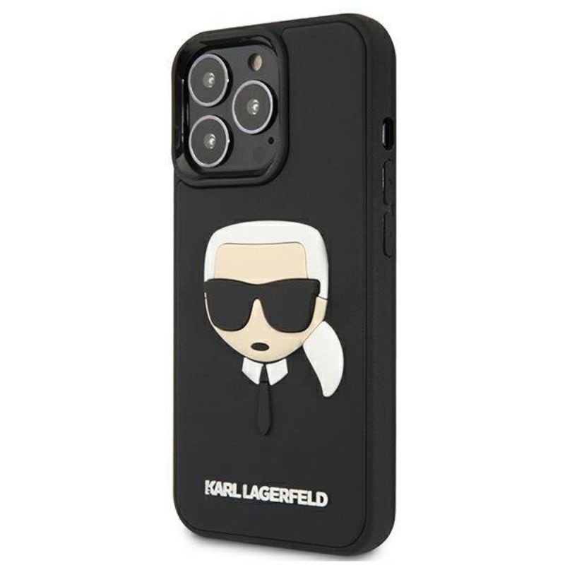 Husa pentru iPhone 13 Pro Max KARL LAGERFELD KLHCP13LKH3DBK, Rubber Karls Head, Negru