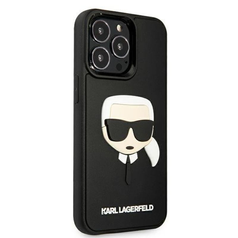 Husa pentru iPhone 13 Pro Max KARL LAGERFELD KLHCP13LKH3DBK, Rubber Karls Head, Negru