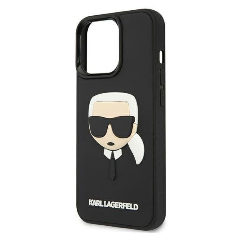 Husa pentru iPhone 13 Pro Max KARL LAGERFELD KLHCP13LKH3DBK, Rubber Karls Head, Negru