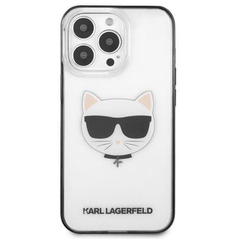 Husa pentru iPhone 13 / 13 Pro KARL LAGERFELD KLHCP13LHCHCK, Ikonik Choupette, Transparent