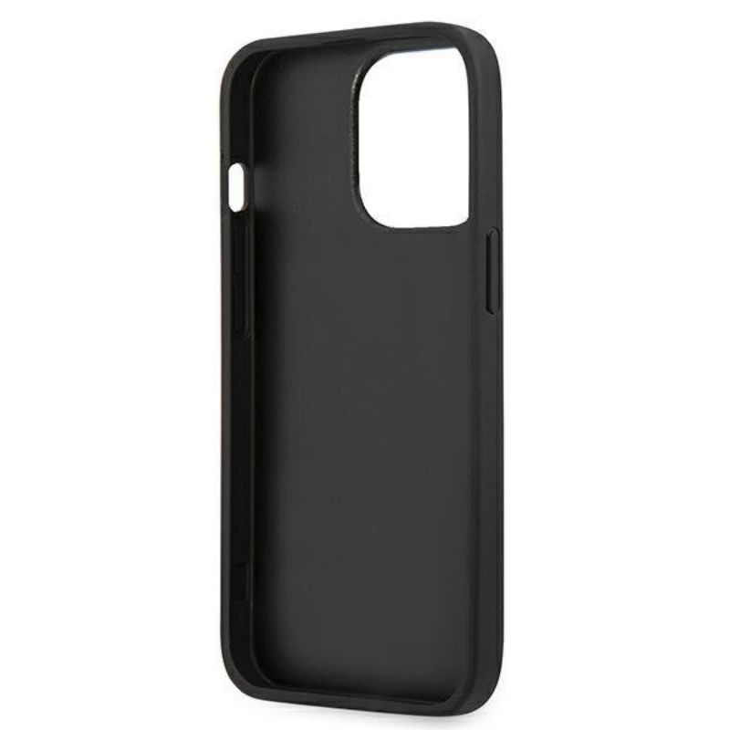 Husa pentru iPhone 13 / 13 Pro KARL LAGERFELD KLHCP13LPKMB, Leather Ikonik Karls Head, Metal Albastru