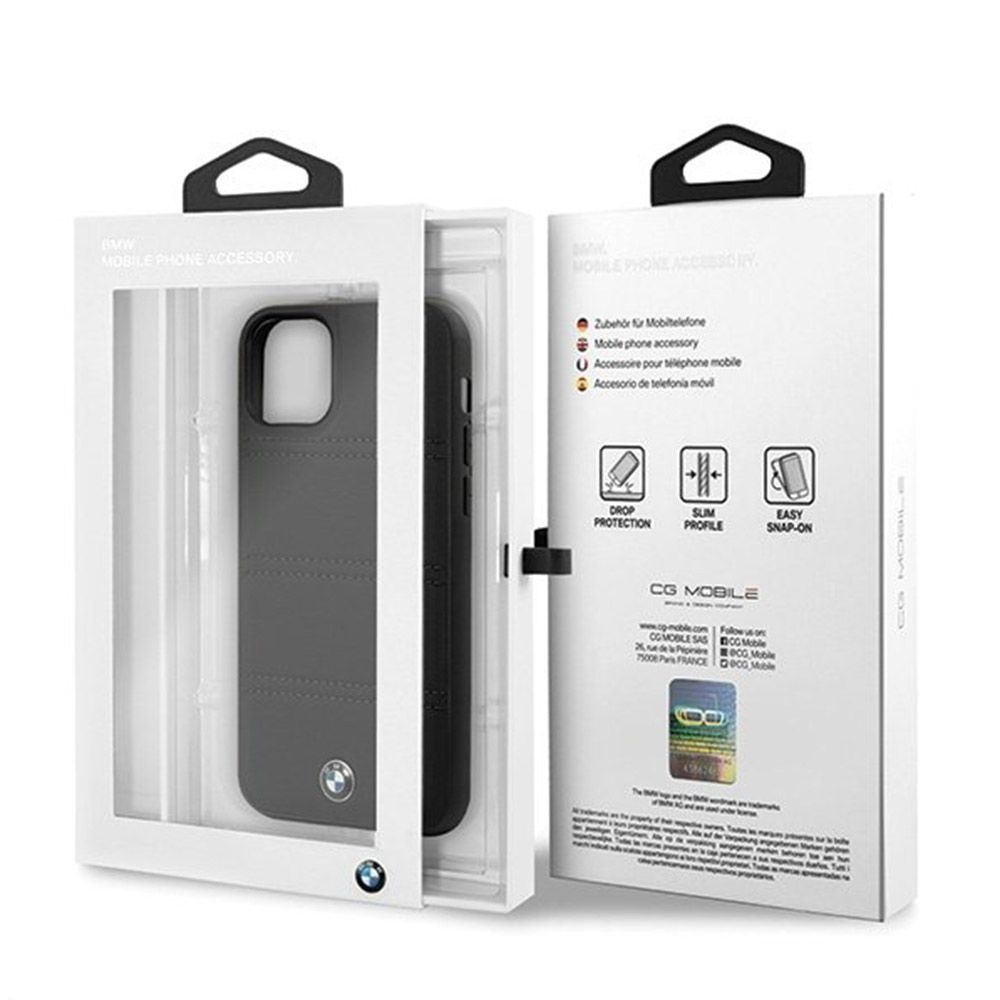 Husa iPhone 11 Pro BMW Signature Horizontal Lines BMHCN58PELBK, negru