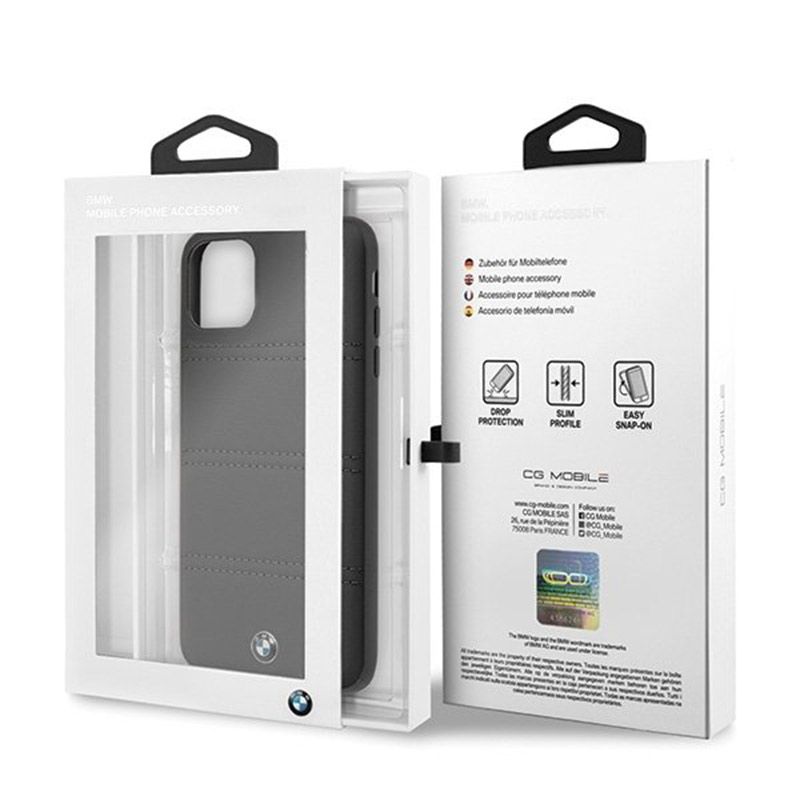 Husa iPhone 11 Pro Max BMW Signature Horizontal Lines BMHCN65PELBK, negru