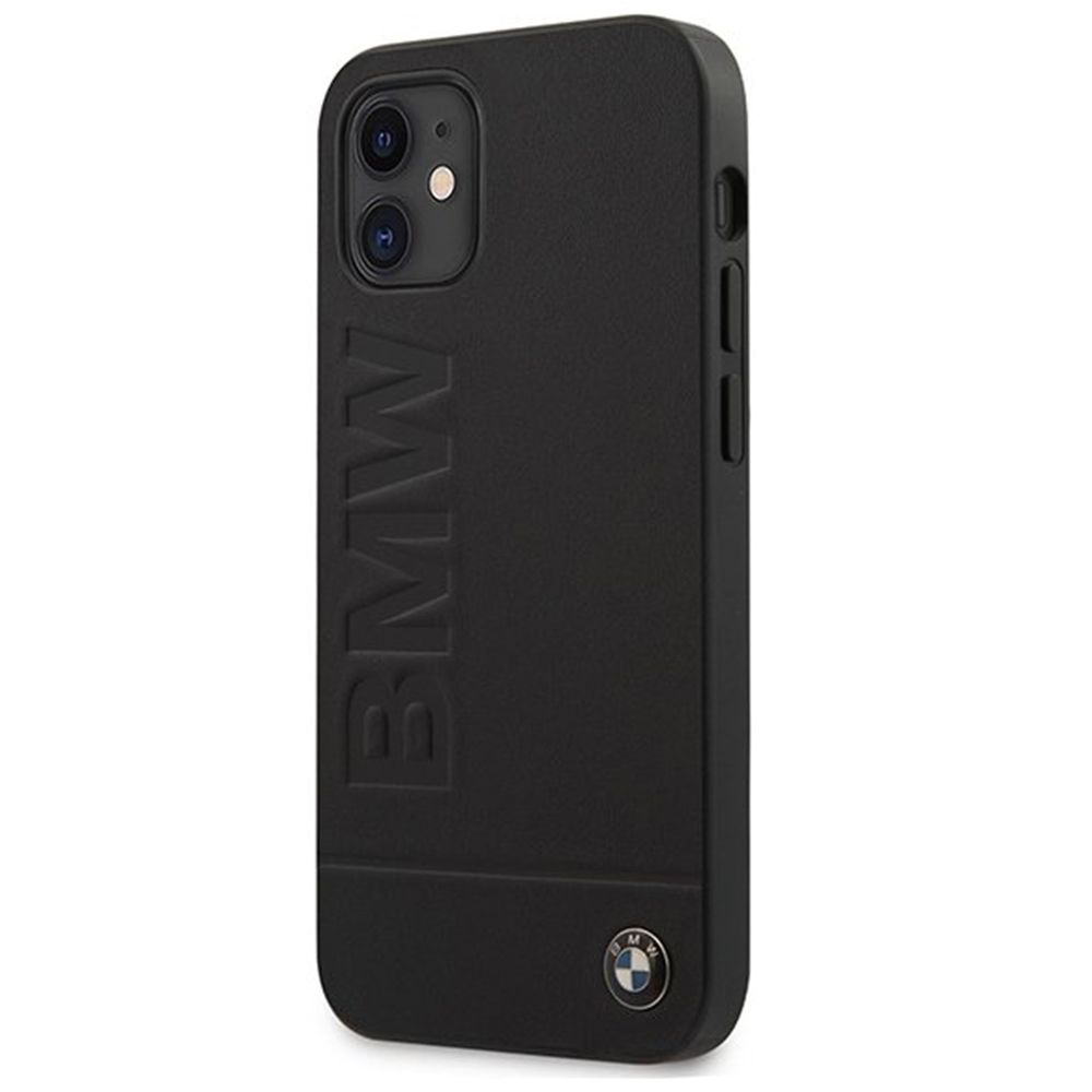 Husa iPhone 12 Mini BMW Signature Logo Imprint BMHCP12SSLLBK, negru