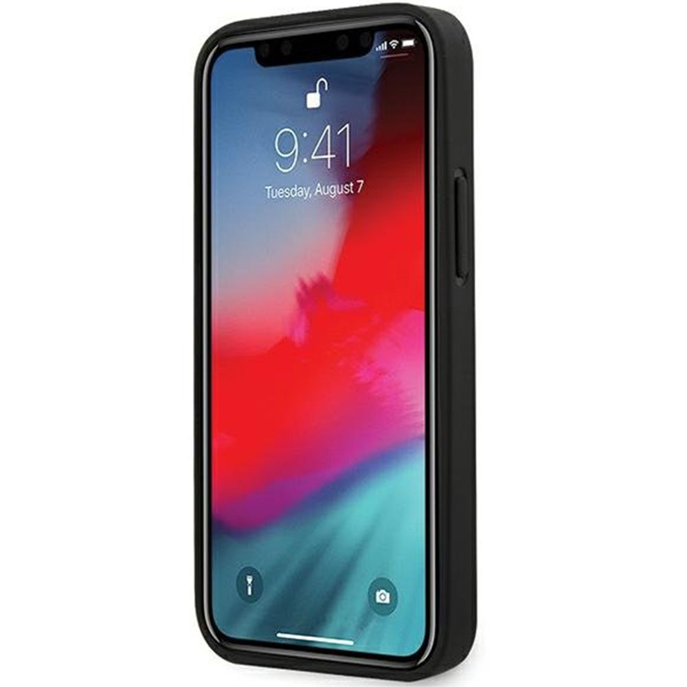 Husa iPhone 12 Mini BMW PU Carbon BMHCP12SCABBK, negru