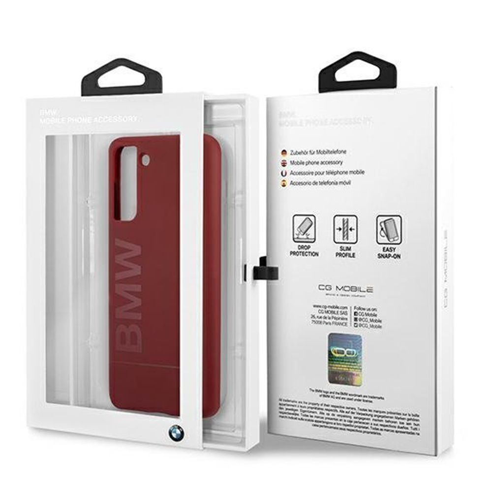 Husa Samsung Galaxy S21 G991 BMW Silicone Signature Logo BMHCS21SSLBLRE, rosu