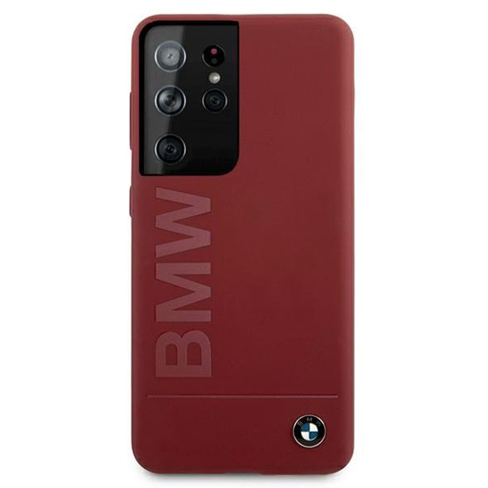 Husa Samsung Galaxy S21 Ultra G998 BMW Silicone Signature Logo BMHCS21LSLBLRE, rosu