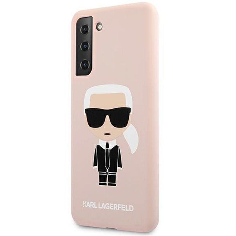 Husa pentru Samsung Galaxy S21 Plus G996 KARL LAGERFELD KLHCS21MSLFKPI, Silicon Ikonik, Roz