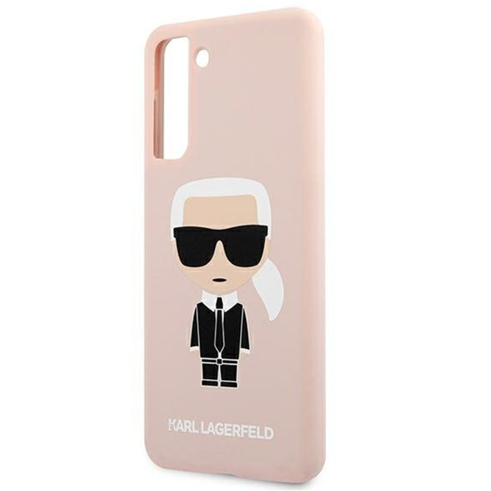 Husa pentru Samsung Galaxy S21 Plus G996 KARL LAGERFELD KLHCS21MSLFKPI, Silicon Ikonik, Roz