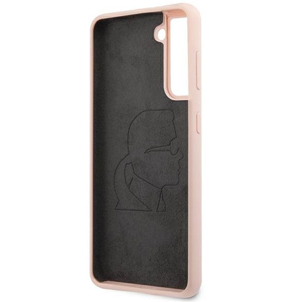 Husa pentru Samsung Galaxy S21 Plus G996 KARL LAGERFELD KLHCS21MSLFKPI, Silicon Ikonik, Roz