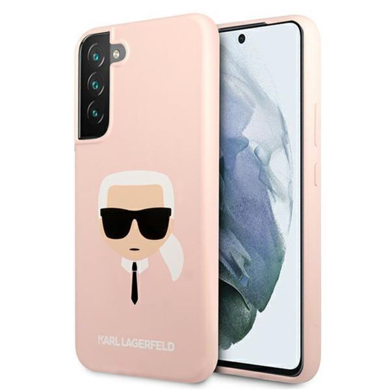 Husa pentru Samsung Galaxy S22 Plus KARL LAGERFELD KLHCS22MSLKHPI, Silicon Karls Head, Roz