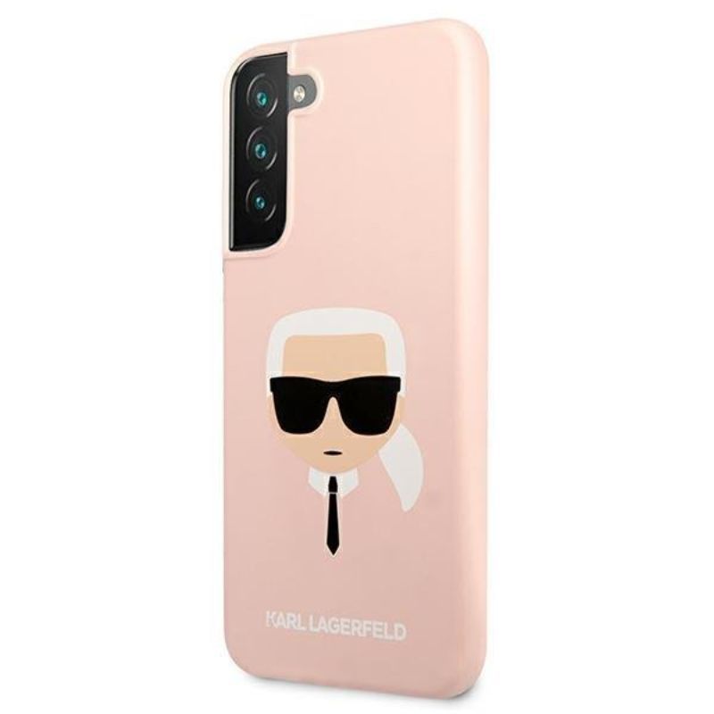Husa pentru Samsung Galaxy S22 Plus KARL LAGERFELD KLHCS22MSLKHPI, Silicon Karls Head, Roz