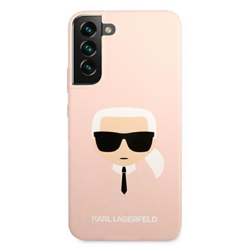 Husa pentru Samsung Galaxy S22 Plus KARL LAGERFELD KLHCS22MSLKHPI, Silicon Karls Head, Roz