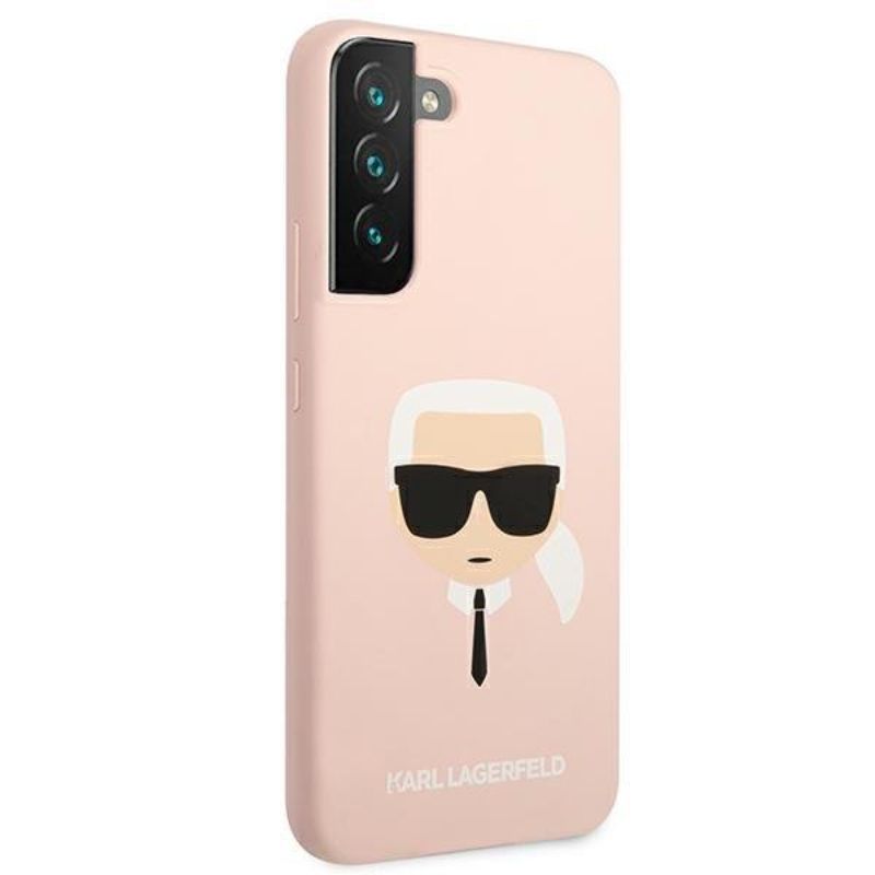 Husa pentru Samsung Galaxy S22 Plus KARL LAGERFELD KLHCS22MSLKHPI, Silicon Karls Head, Roz