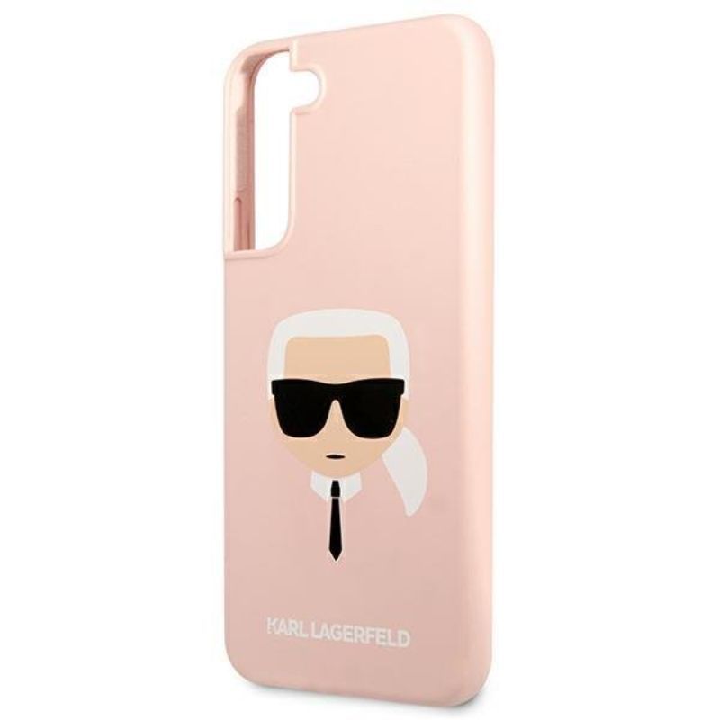 Husa pentru Samsung Galaxy S22 Plus KARL LAGERFELD KLHCS22MSLKHPI, Silicon Karls Head, Roz