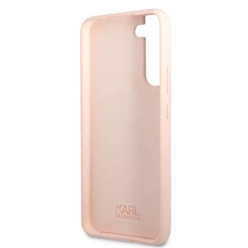 Husa pentru Samsung Galaxy S22 Plus KARL LAGERFELD KLHCS22MSLKHPI, Silicon Karls Head, Roz