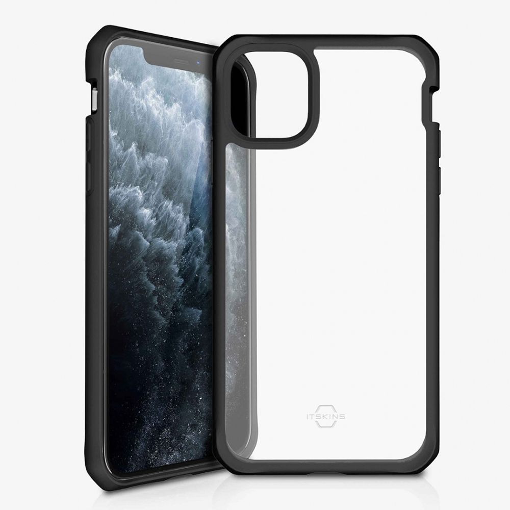 Husa pentru iPhone 11 Pro Max IT SKINS APXM-HYBSO-PKTR, Hybrid Solid Pink and Transparent, antisoc, roz