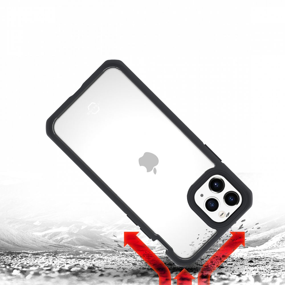 Husa pentru iPhone 11 Pro Max IT SKINS APXM-HYBSO-PKTR, Hybrid Solid Pink and Transparent, antisoc, roz
