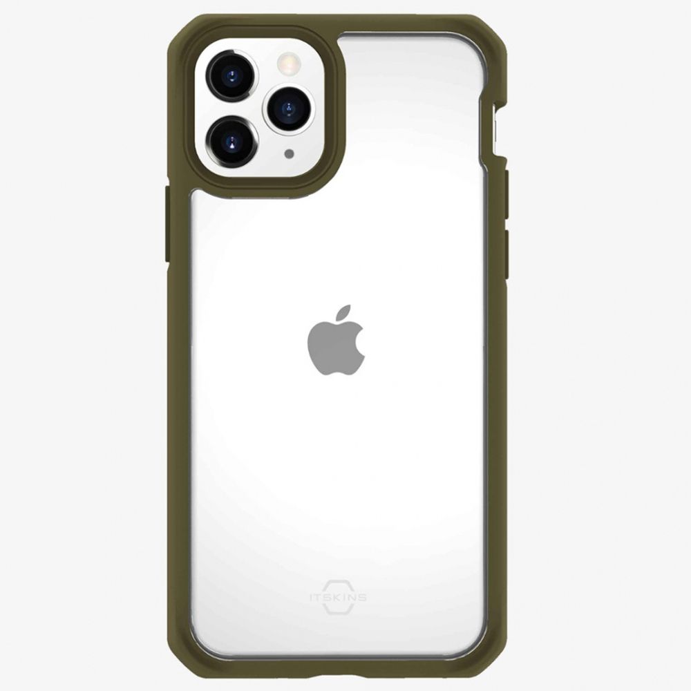 Husa pentru iPhone 11 Pro Max IT SKINS APXM-HYBSO-KATR, Hybrid Solid Kaki and Transparent, antisoc, kaki