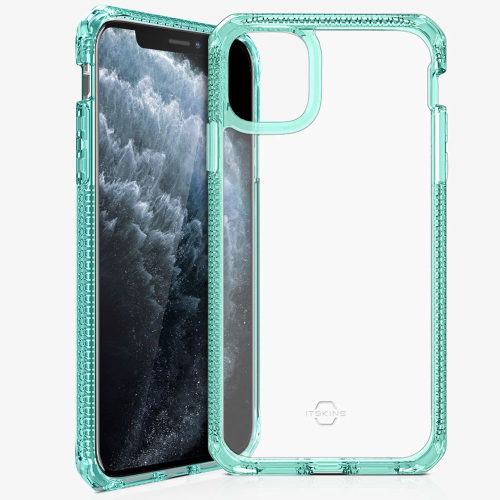 Husa pentru iPhone 11 Pro Max IT SKINS APXM-HBMKC-TGTR, Hybrid Clear Tiffany Green and Transparent, antisoc, antimicrobial, verde
